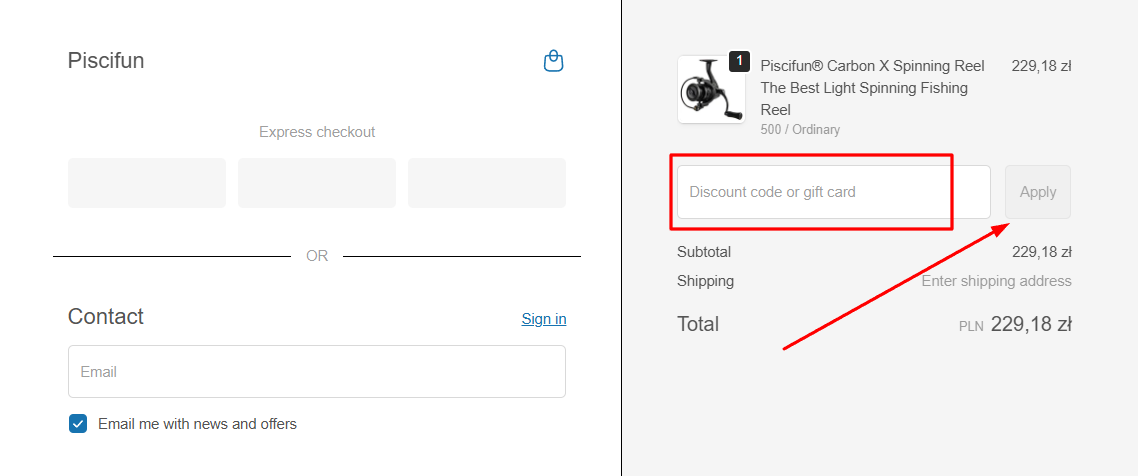 How to apply a Piscifun promo code